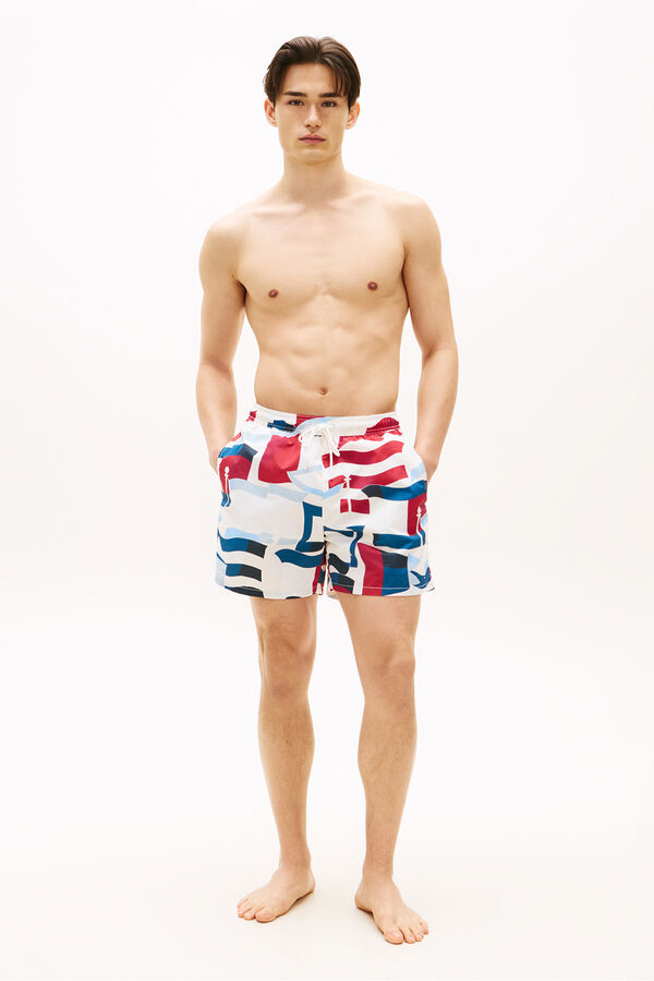 Tommy Hilfiger Ba&ntilde;ador hombre estampado banderas estampado