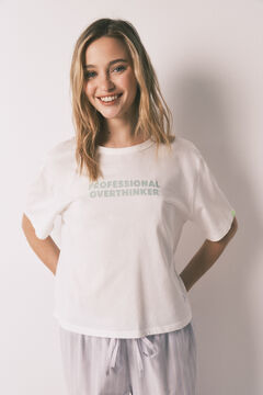 HI&BYE Pijama largo 100% algod&oacute;n azul estampado rayas