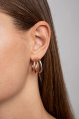 Womensecret Rose gold-plated triple hoop earrings rózsaszín