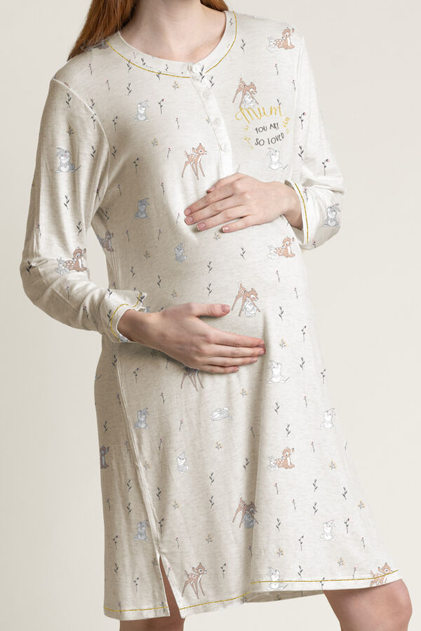 Admas Maternity long sleeve nightgown Bambi Bež