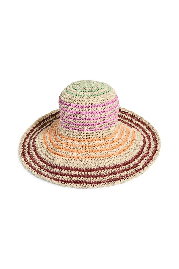 Pieces Colour block paperstraw hat white