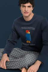 Admas Pijama largo estampado Paddington para hombre azul