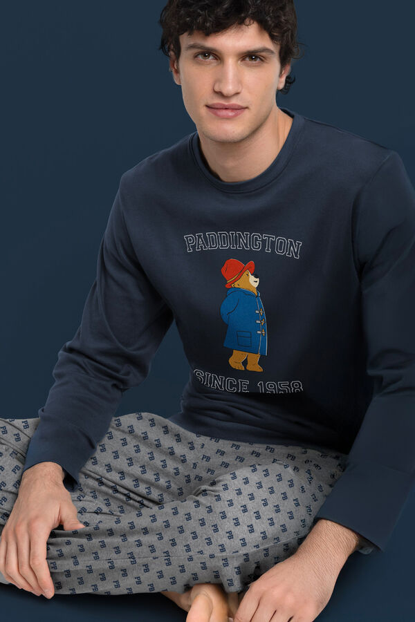 Admas Pijama largo estampado Paddington para hombre azul