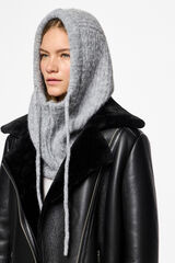 Pieces Strick- Sturmhaube Grau