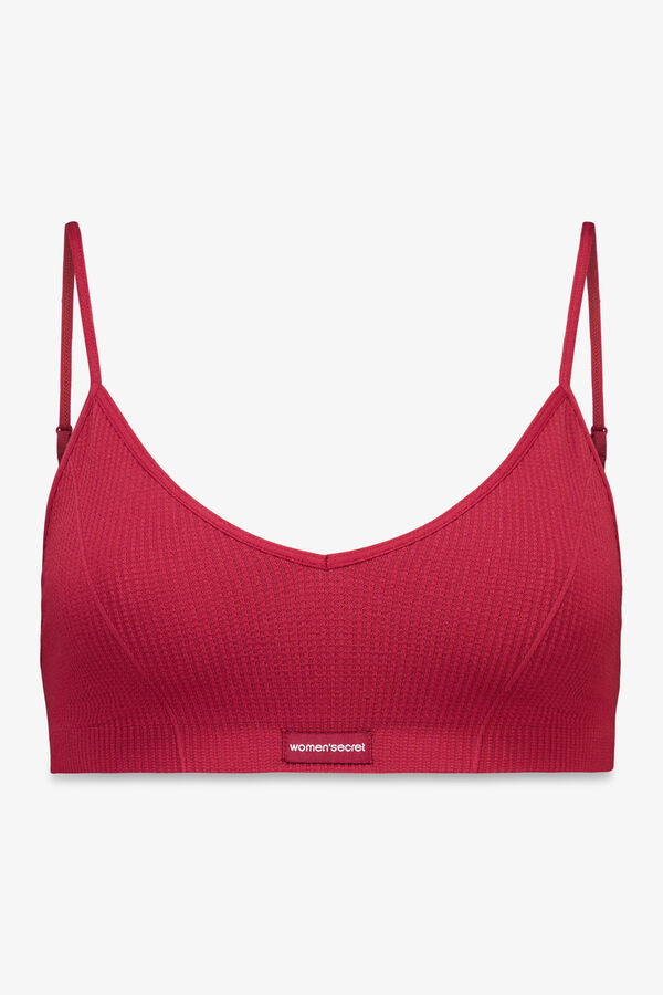 Women'secret PRIRODNI granatni karirani trouglasti top Bordo