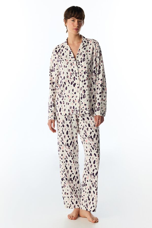 Penti Pijama Animal Print de manga larga estampado