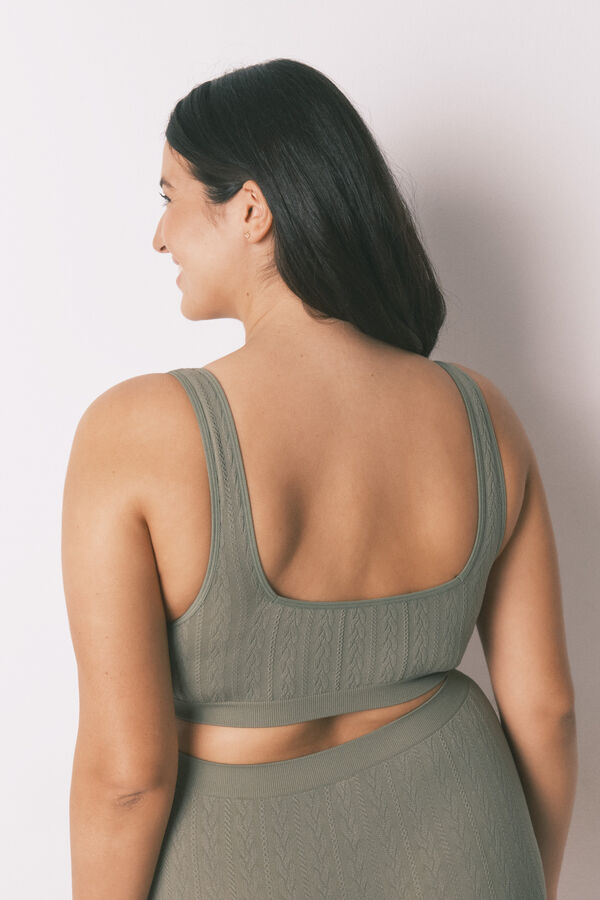 Women'secret Zeleni top grudnjak od trikoa bez &scaron;avova Kaki