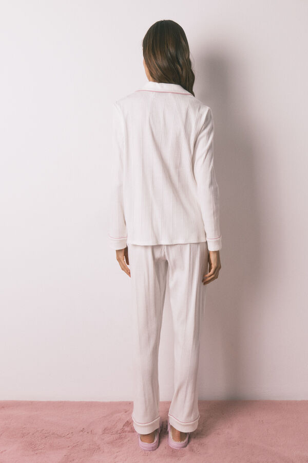 Women'secret Bela pruge ko&scaron;ulja pidžama Bež