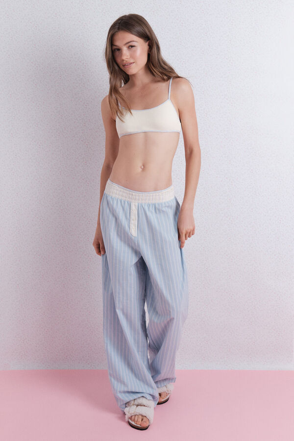 HI&BYE Sárga melltartó top kivehető kosarak rávasalt mintás