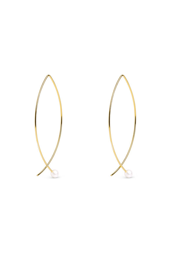 Singularu Gold Arch Pearl Earrings printed