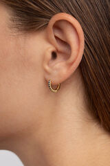 Singularu Pendientes Aro Navy Plata Ba&ntilde;o Oro amarillo