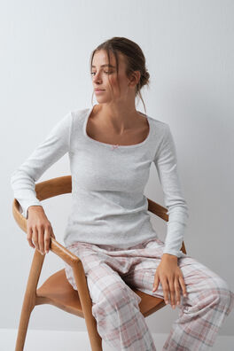 Pijama largo algodón cuadros