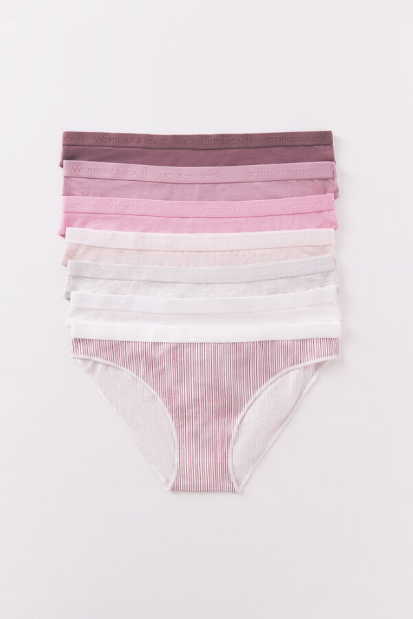 Women'secret 7 darabos klasszikus rózsa mintás női alsók csomag fehér