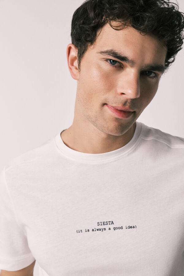 Women'secret Mu&scaron;ka 100% pamučna prugasta kratka pidžama Bež