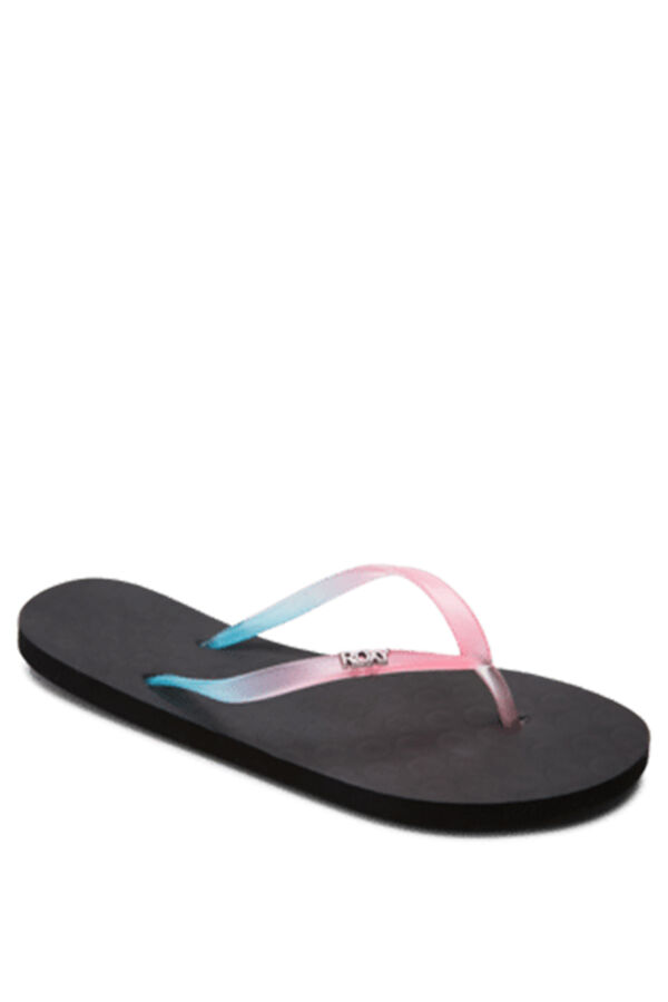 Roxy Chanclas de playa negras estampado