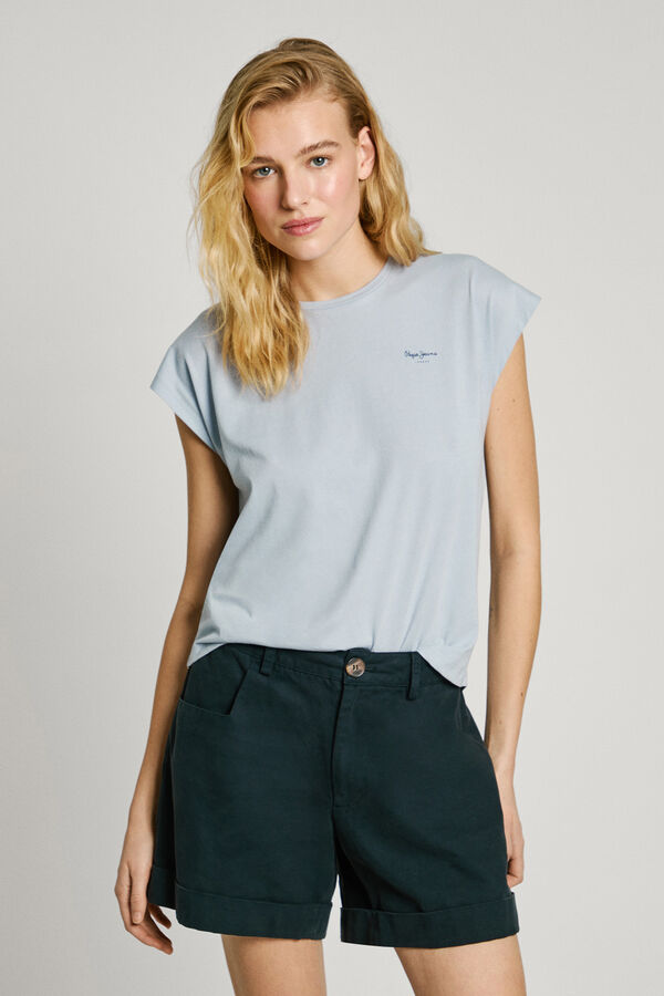 Pepe Jeans Camiseta slim fit com estampado de logo azul