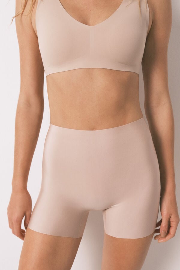 Women'secret Smeđe unutra&scaron;nje pantalone čistog kroja Boja Kože