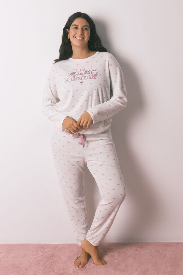 Women'secret Waffle fabric long pyjamas white