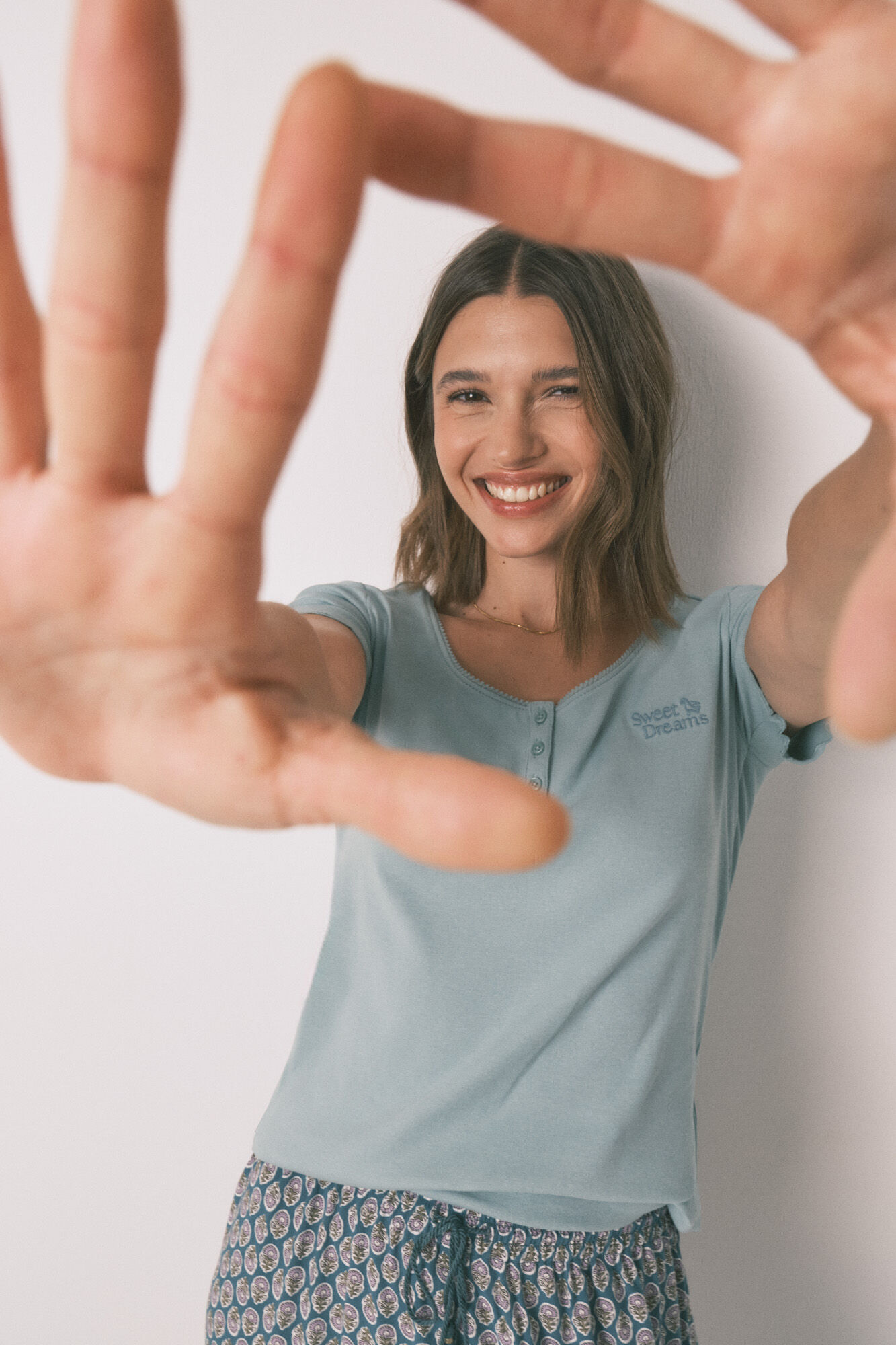 Women'secret Zelena pamučna majica kratak rukav rukava