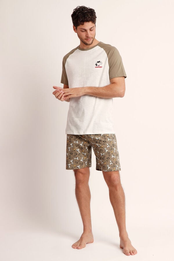 Womensecret PEANUTS There Are No Rules short-sleeved pyjamas for men beige