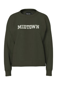 Pieces Sudadera casual verde Midtown