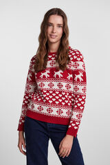 Womensecret Christmas-print jumper. burgundia