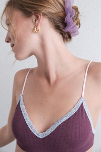 HI&BYE Bešavni pointelle bordo grudnjak 