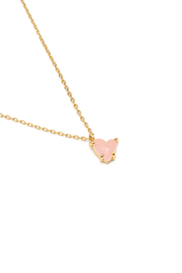 Singularu Collar Adorable Heart Pink Ba&ntilde;o Oro amarillo