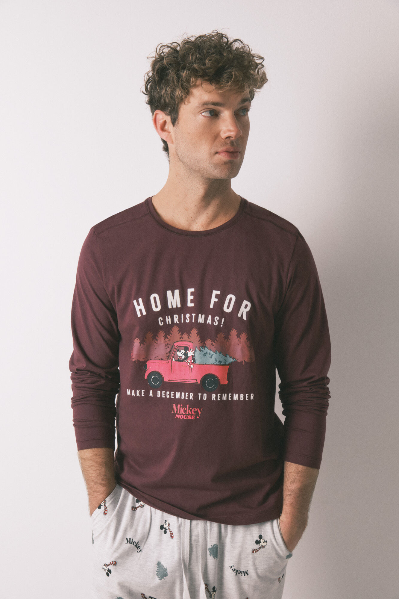 Women'secret Pijama largo hombre 100% algod&oacute;n Mickey Mouse