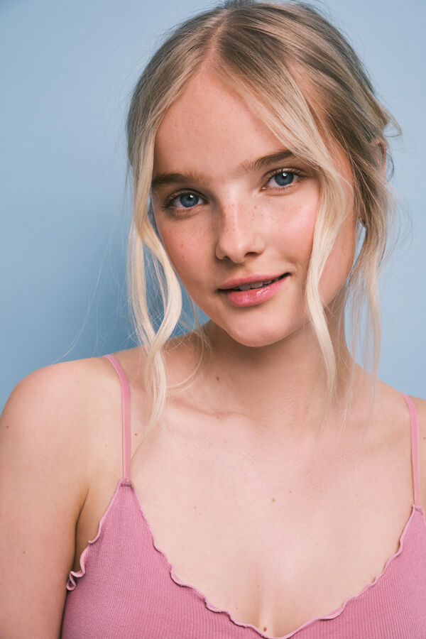 HI&BYE Roze komplet majice sa bretelama i bokser gaćica Roze