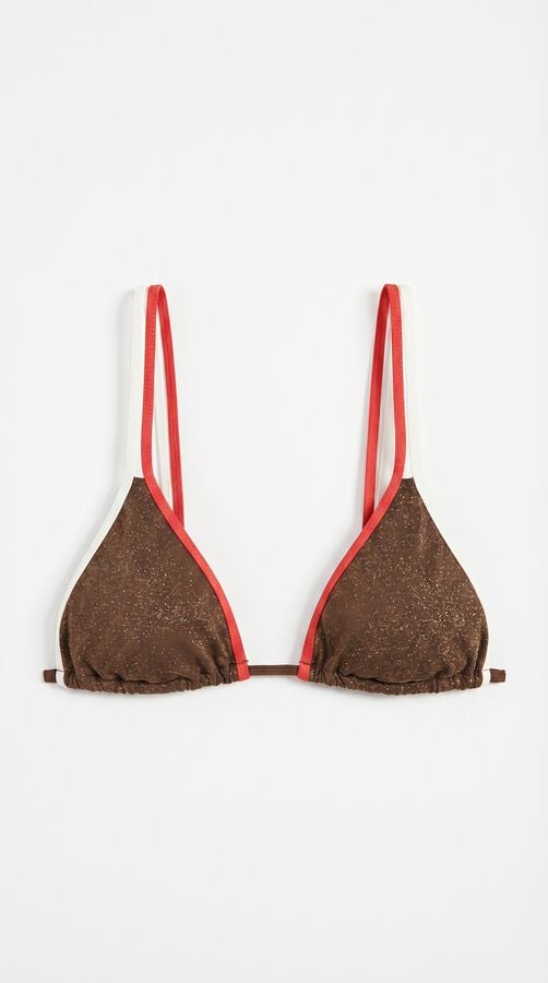 Women'secret Braon lurex trouglasti top bikini Braon