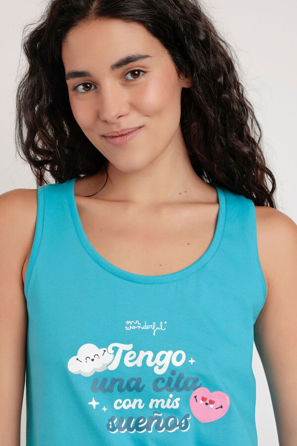 Mr. Wonderful Pijama corto sin mangas tengo unaita Mr Wonderful azul