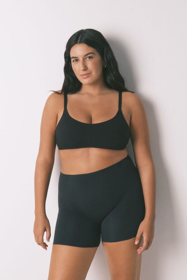 Women'secret Crne pamučne pantalone za donji ve&scaron; Crna