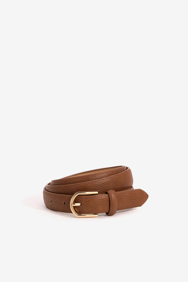 Vilanova Textured belt with buckle nude