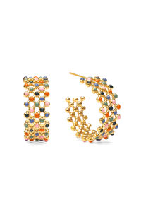 Singularu Pendientes Mini Bomb Enamel  Oro 