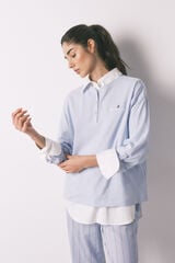 Women'secret Plava 100% pamučna majica dugih rukava Plava