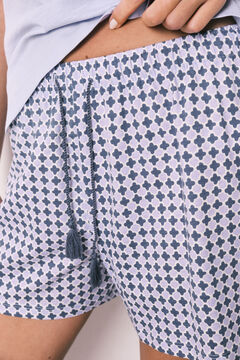 Women'secret Lila pamučna kratka pidžama sa printom