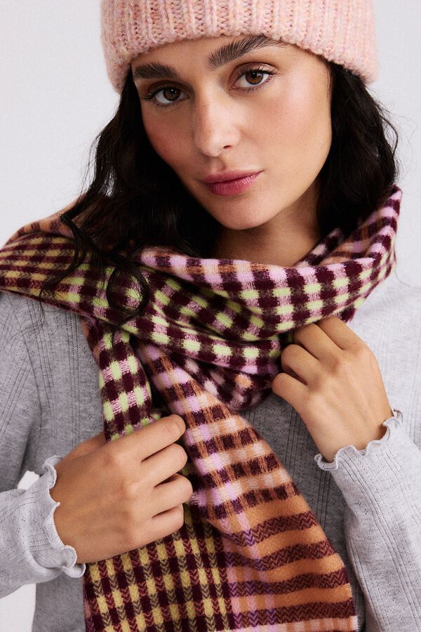 Pieces Cachecol comprido com franjas vermelho