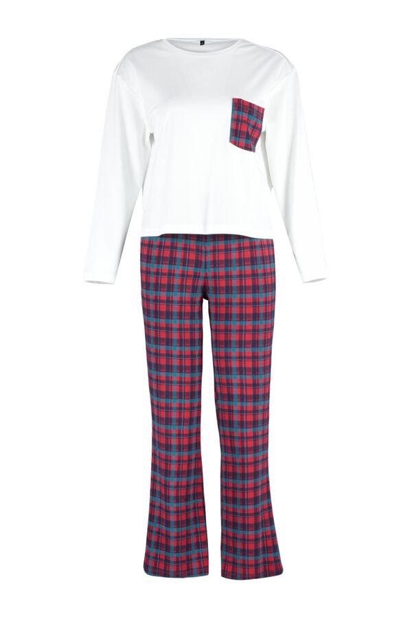 Trendyol Conjunto de pijama aos quadrados branco