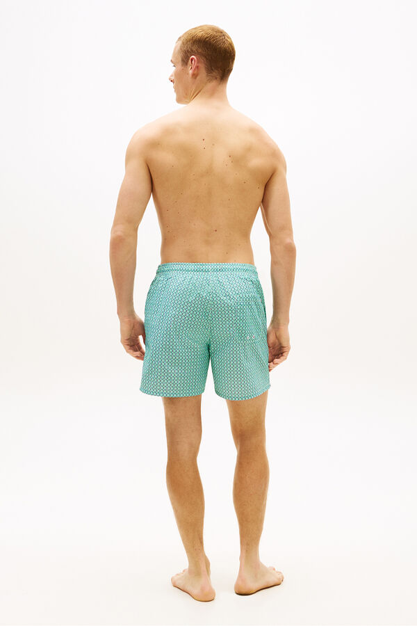 Tommy Hilfiger Ba&ntilde;ador hombre estampado geom&eacute;trico verde