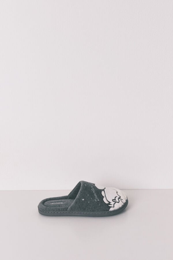 Women'secret Sive od ve&scaron;tačkog jagnjećeg krzna Moomin sobne papuče Siva