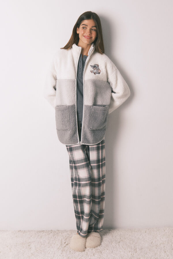 Women'secret Midi kućni ogrtač od ve&scaron;tačkog jagnjećeg krzna lurex Stitch Bež