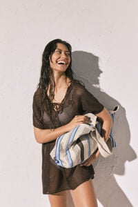 Women'secret Bolso shopper playa estampado rayas