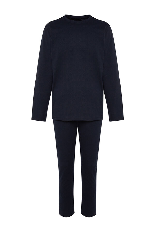 Trendyol Regular fit pyjamas set in navy blue  Plava