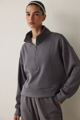 Penti Silky Feel Half Zip Sweatshirt Siva