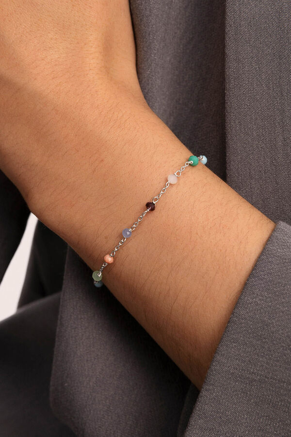 Singularu Crystals Chain Colors Silver Bracelet grey