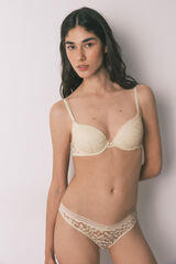 Women'secret Bež čipkaste klasične gaćice V-struka Braon