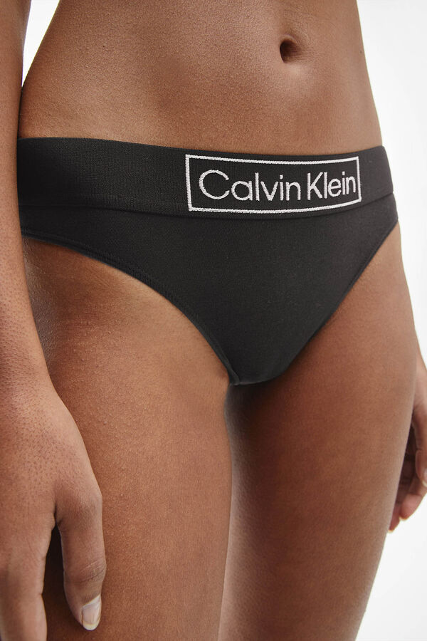 Calvin Klein Tanga tiro medio noir