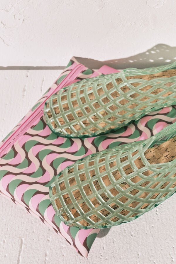 Women'secret Zelene mrežaste jelly sandale Zelena