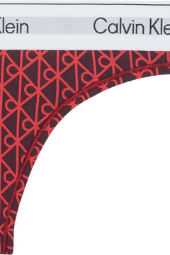 Calvin Klein Cueca tanga de algod&atilde;o com logo